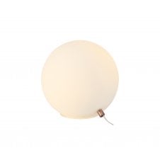 Globe Table Lamp Opal Glass with Antique Copper