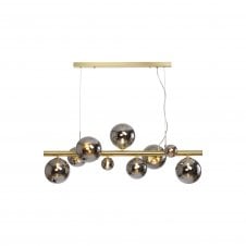 RYLEE Linear Pendant | 9 x G9 | Satin Gold | Chrome Plated Glass