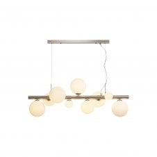 RYLEE Linear Pendant | 9 x G9 | Satin Nickel | Opal Glass