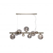 RYLEE Linear Pendant | 9 x G9 | Satin Nickel | Smoke Plated Glass