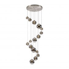 RYLEE Pendant | 16 x G9 | Satin Nickel | Chrome Plated Glass