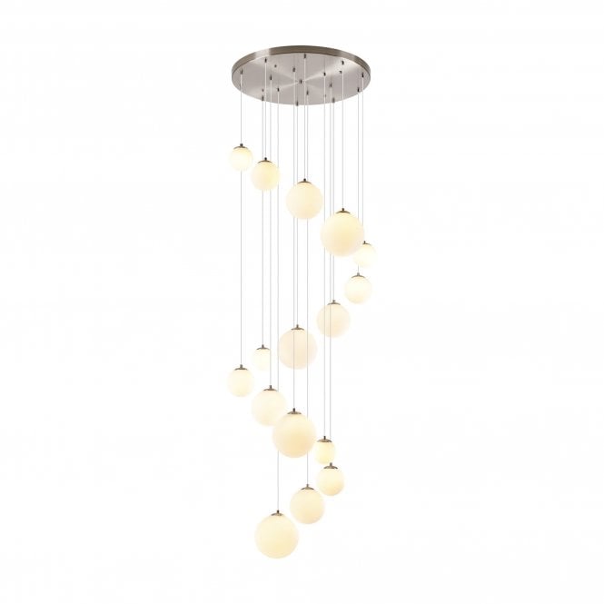 RYLEE Pendant | 16 x G9 | Satin Nickel | Opal Glass