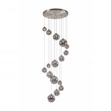 RYLEE Pendant | 16 x G9 | Satin Nickel | Smoke Plated Glass