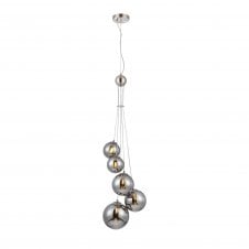 RYLEE Pendant | 5 x G9 | Satin Nickel | Chrome Plated Glass