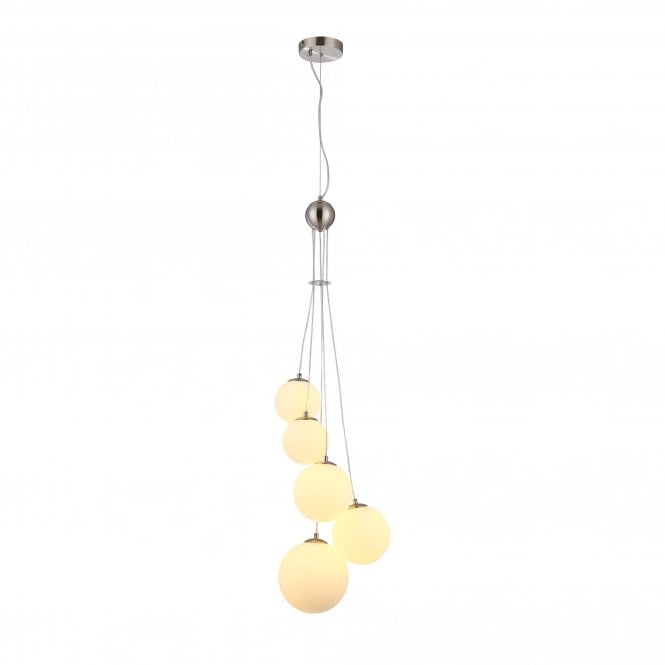 RYLEE Pendant | 5 x G9 | Satin Nickel | Opal Glass