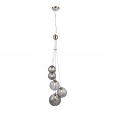 RYLEE Pendant | 5 x G9 | Satin Nickel | Smoke Plated Glass