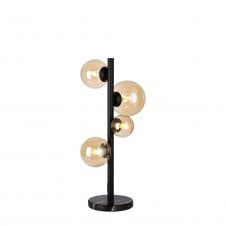 RYLEE Table Lamp | 4 x G9 | Satin Black | Amber Plated Glass