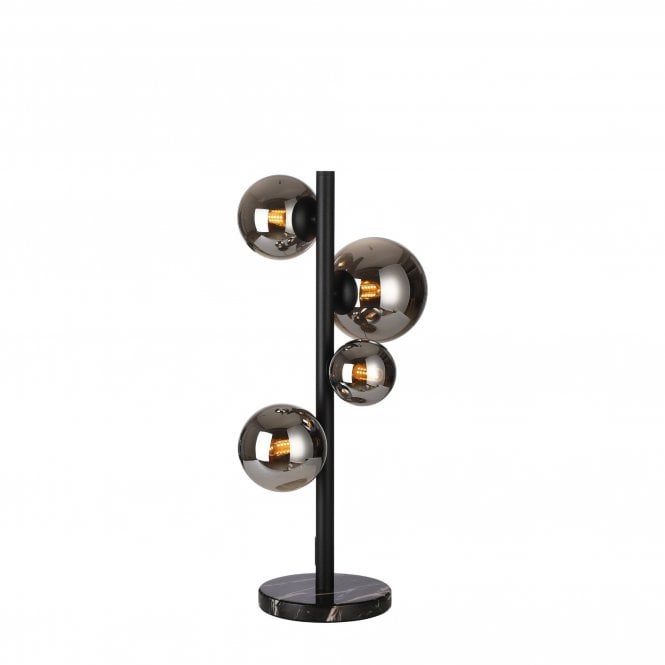 RYLEE Table Lamp | 4 x G9 | Satin Black | Chrome Plated Glass