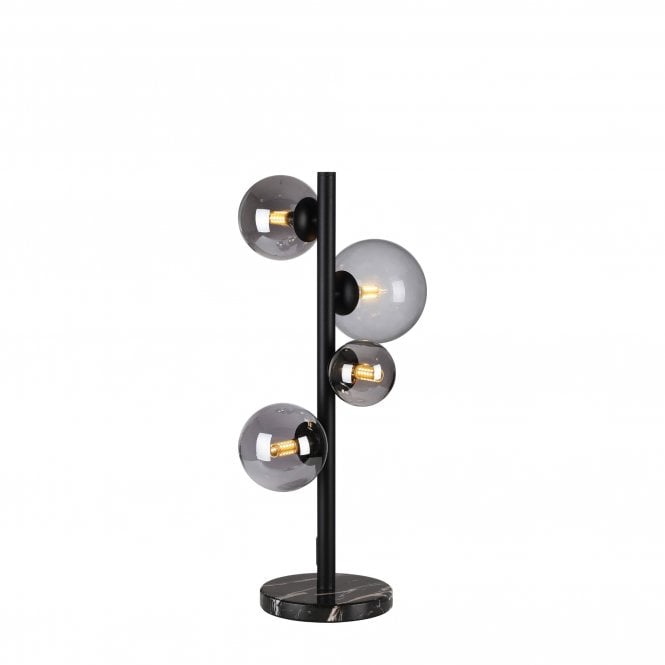 RYLEE Table Lamp | 4 x G9 | Satin Black | Smoke Plated Glass
