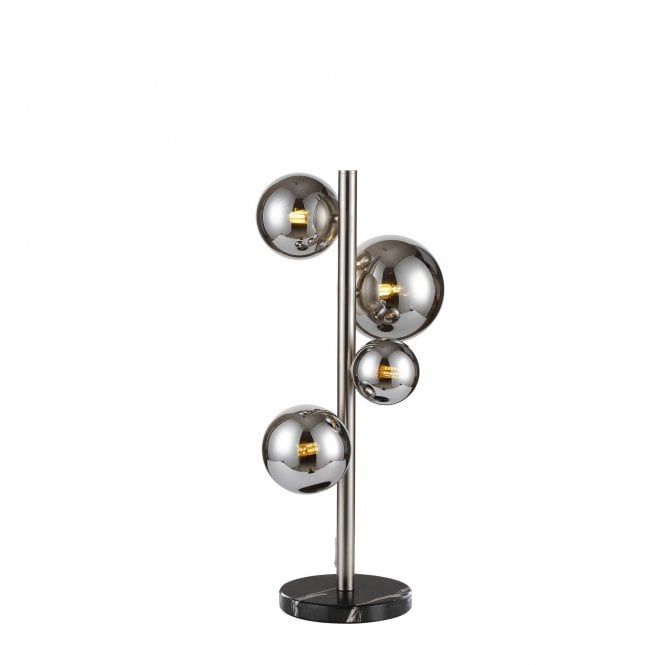RYLEE Table Lamp | 4 x G9 | Satin Nickel | Chrome Plated Glass