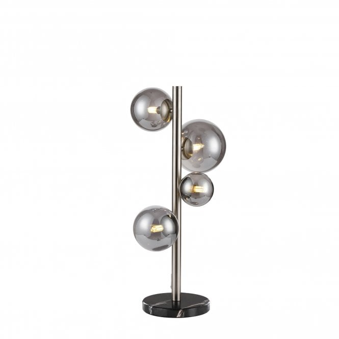 RYLEE Table Lamp | 4 x G9 | Satin Nickel | Smoke Plated Glass
