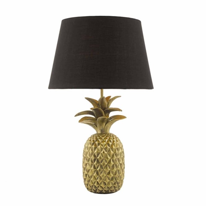 SAFA gold pineapple table lamp with black shade