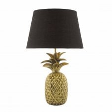 SAFA gold pineapple table lamp with black shade