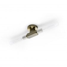 SALEEKA 2 Light Flush Bathroom Ceiling Light |  IP44 | Antique Brass