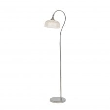SALOON Floor Lamp | Polished Nickel and Prismatic Glass