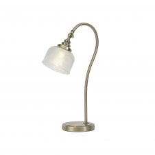 SALOON Table Lamp | 1 Light E27 | Antique Brass and Prismatic Glass