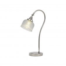 SALOON Table Lamp | 1 Light E27 | Polished Nickel and Prismatic Glass