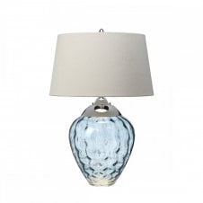 SAMARA Glass Table Lamp in Light Blue and Polished Nickel