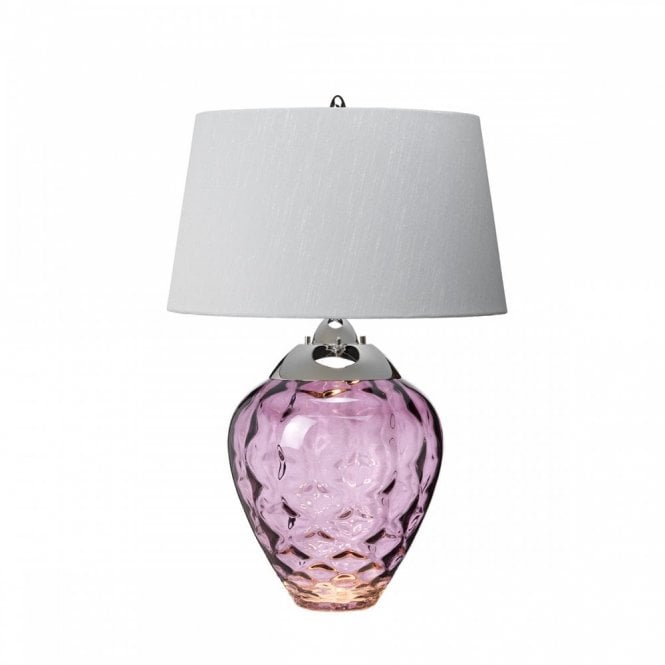 SAMARA Glass Table Lamp in Plum and Polished Nickel