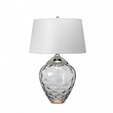 SAMARA Glass Table Lamp in Smoke Grey and Polished Nickel