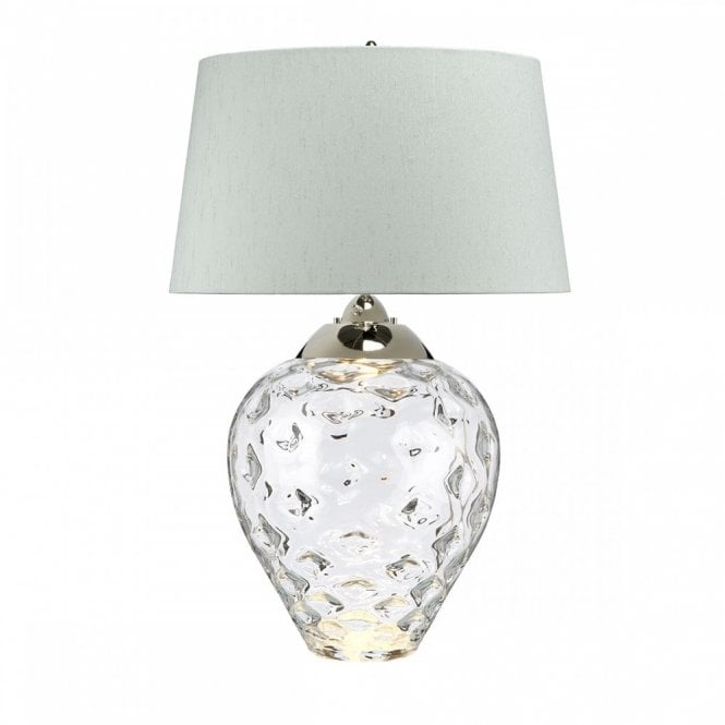 SAMARA Large Table Lamp in Clear Glass and Polished Nickel