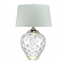 SAMARA Large Table Lamp in Clear Glass and Polished Nickel