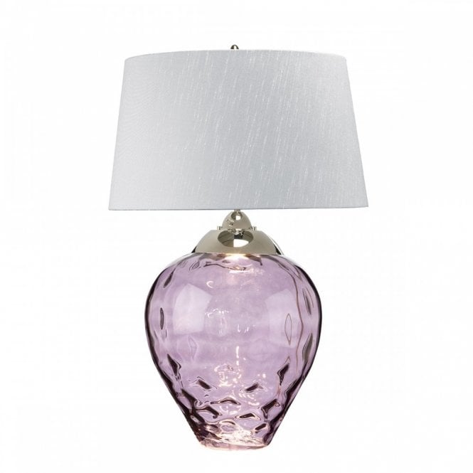 SAMARA Large Table Lamp in Plum Glass and Polished Nickel