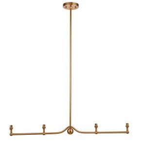 Santiago 4 Light Linear Pendant - Brushed Brass