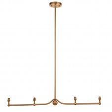 Santiago 4 Light Linear Pendant - Brushed Brass