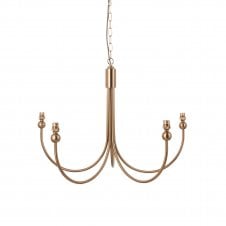 Santiago 5 Light Curved Pendant - Brushed Brass