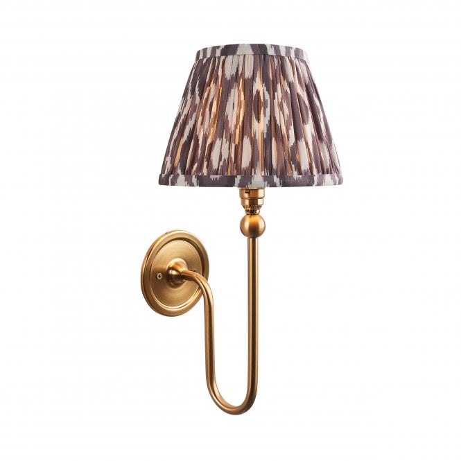 Santiago Wall Light with Ikat Shade in Pearl Grey