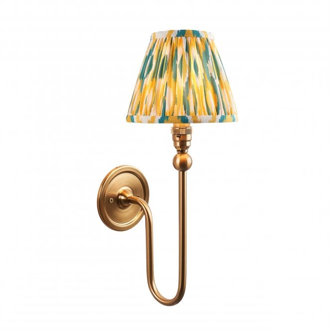 Santiago Wall Light with Ikat Shade in Yellow & Jade