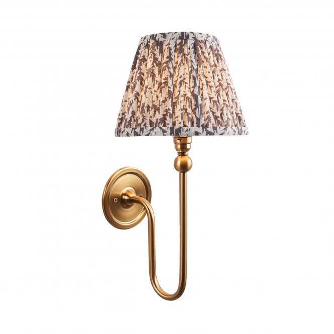 Santiago Wall Light with Leaf Shade in Pearl Grey