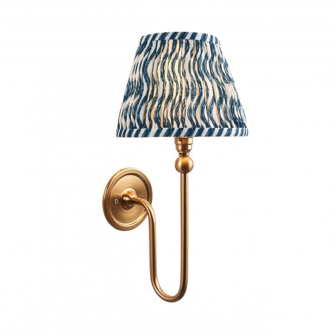 Santiago Wall Light with Ripple Shade in Marlin Blue