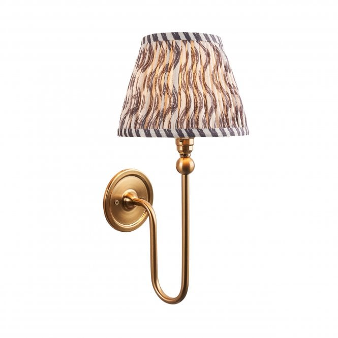 Santiago Wall Light with Ripple Shade in Pearl Grey