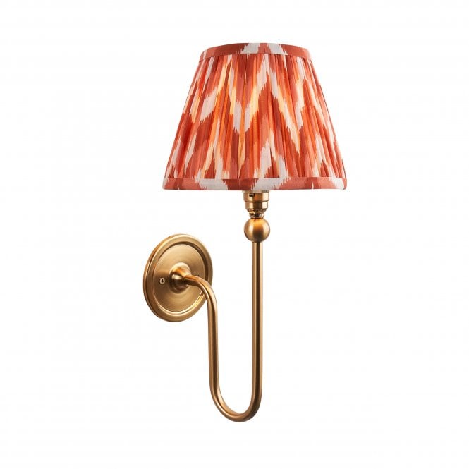 Santiago Wall Light with Zigzag Shade in Apricot
