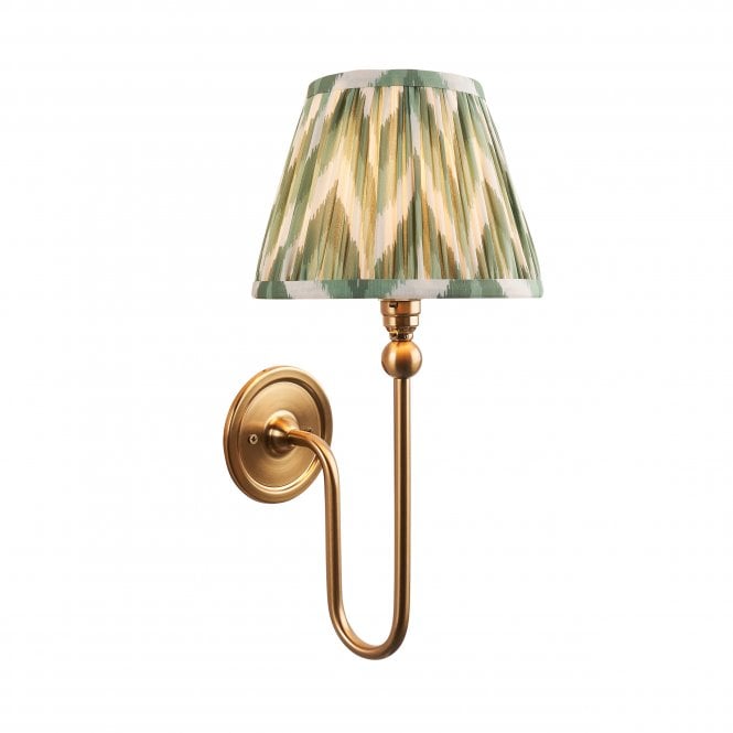 Santiago Wall Light with Zigzag Shade in Cotswold Green