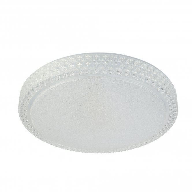 SAUCER Glass Sand Flush Ceiling Light Tunable White 28cm