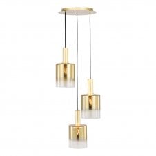 modern gold and ombre glass ceiling cluster pendant lighting