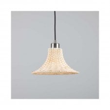 SAVANNAH Bell Rattan Ceiling Pendant | 24cm Shade | Antique Silver