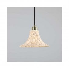 SAVANNAH Bell Rattan Ceiling Pendant | 24cm Shade | Polished Brass