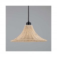 SAVANNAH Bell Rattan Ceiling Pendant | 34cm Shade | Black