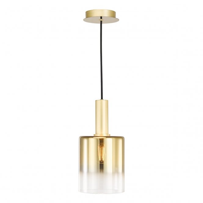 Savannah Ceiling Pendant in Satin Gold with Gold Ombre Glass Shade