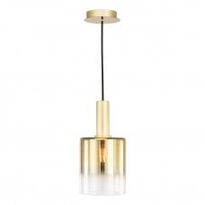 A modern gold and ombre glass ceiling pendant light 