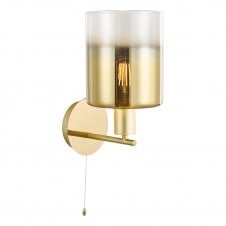 modern gold and ombre glass wall light with switch 