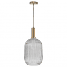  Bronze Suspension With SAWYER Smoked Ribbed Glass Shade