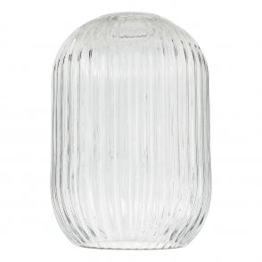 Sawyer Easy Fit Shade in Clear Ribbed Glass