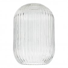 Sawyer Easy Fit Shade in Clear Ribbed Glass