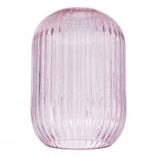 Easy Fit Pink Ribbed Glass Shade