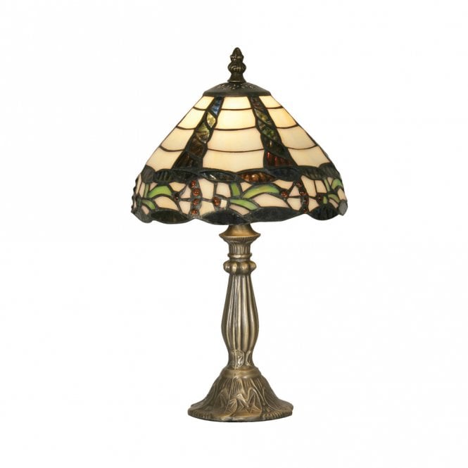 SAWYER Tiffany Table Lamp in Antique Brass